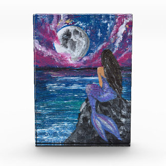 Moonlit mermaid handmade artwork  photo block
