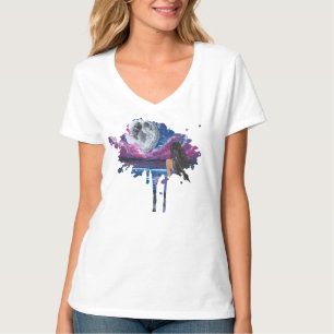 Moonlit mermaid handmade artwork T-Shirt