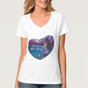 Moonlit mermaid handmade artwork T-Shirt