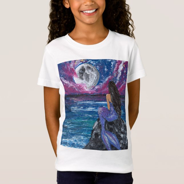Moonlit mermaid handmade artwork  T-Shirt (Front)