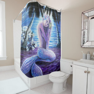 Moonlit Mermaid Shower Curtain