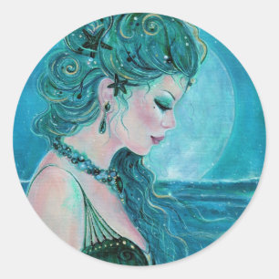 Moonlit Mermaid stickers By Renee Lavoie