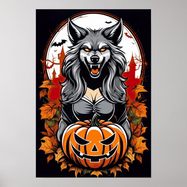 Moonlit Metamorphosis, Female Werewolf Poster (Front)