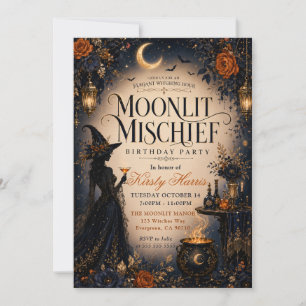 Moonlit Mischief Birthday Party Invitation