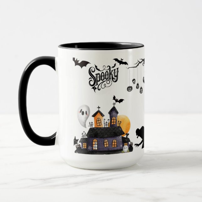 Moonlit Mischief black & white Mug (Left)