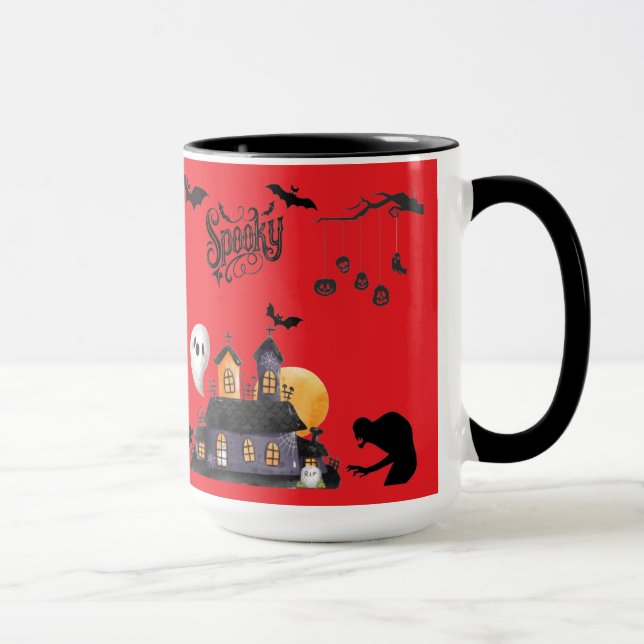 Moonlit Mischief bright red Mug (Right)
