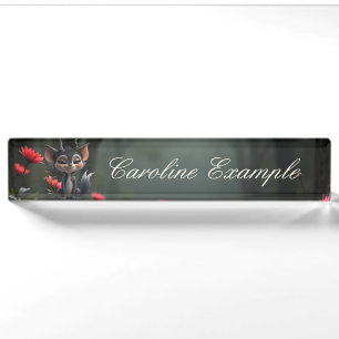 Moonlit Mischief Forest Spirit of Crimson Bloom Nameplate