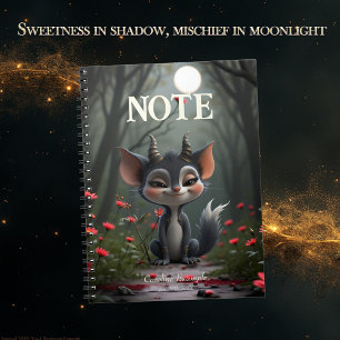 Moonlit Mischief Forest Spirit of Crimson Bloom.  Notebook