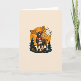 Moonlit Moose – Friendly Ghost Halloween Card