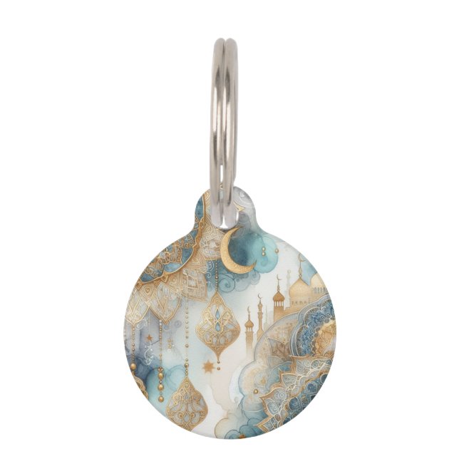Moonlit Mosque Serenity for Ramadan Pet Tag (Front)