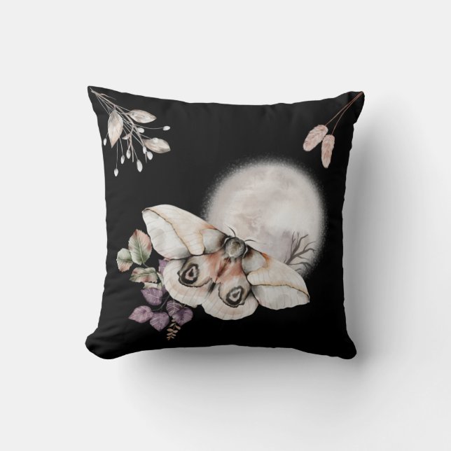 Moonlit Moth Graphic Cushion (Front)