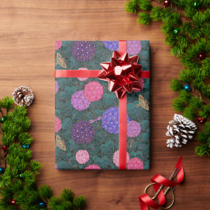 Moonlit Moth Hydrangea Garden Bronze Medium Wrapping Paper