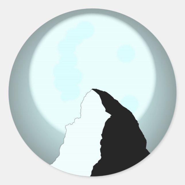 Moonlit Mountain Classic Round Sticker (Front)