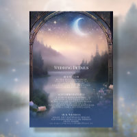 Moonlit Mountain Forest Lake Stars Wedding Details