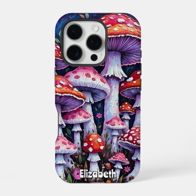 Moonlit Mushroom Patch iPhone Case (Back)