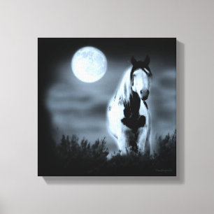 Moonlit Mystical Stallion Shaman Wrapped Canvas