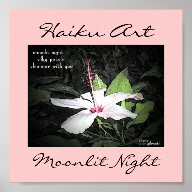 Moonlit Night Haiku Art Print (Front)