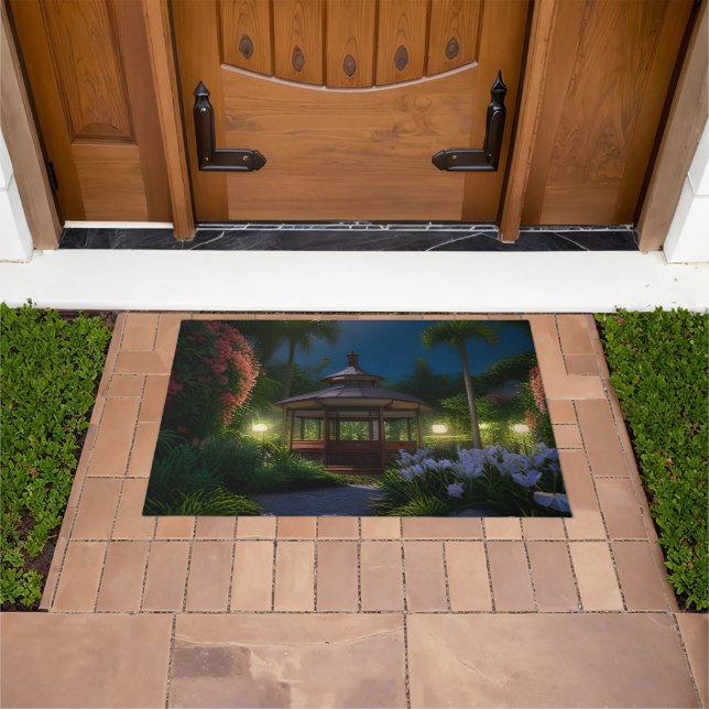 Moonlit Night In The Gazebo Doormat (Outdoor)