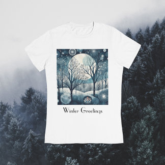 Moonlit Nodic Forest, customisable T-Shirt