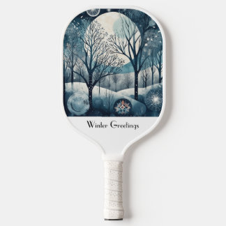 Moonlit Nordic Forest, customisable  Pickleball Paddle