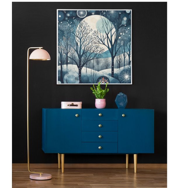 Moonlit Nordic Forest, customisable Poster (Creator Uploaded)