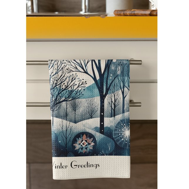 Moonlit Nordic Forest, customisable Tea Towel (Creator Uploaded)