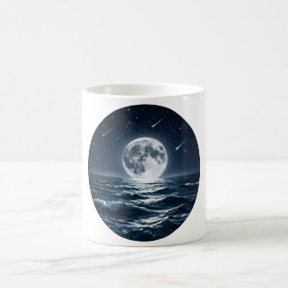 Moonlit Ocean Shooting Stars Coffee Mug