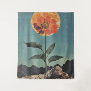Moonlit Orange Bloom - Vintage Boho Charm (2) Tapestry
