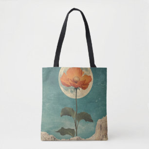 Moonlit Orange Bloom - Vintage Boho Charm Tote Bag