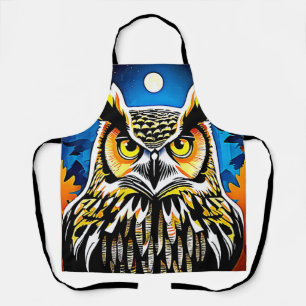 Moonlit Owl Gaze Apron