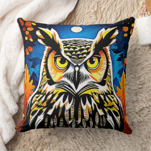 Moonlit Owl Gaze Cushion