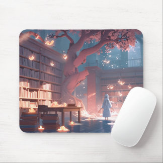 Moonlit Owl Library Desk Mat Mouse Pad