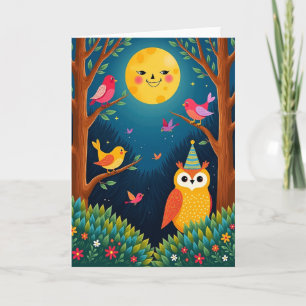 Moonlit Owls Evening Joy Card