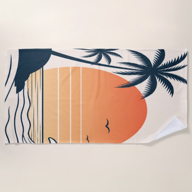 Moonlit Paradise Summer | Tropical Beach  Towel (Front)