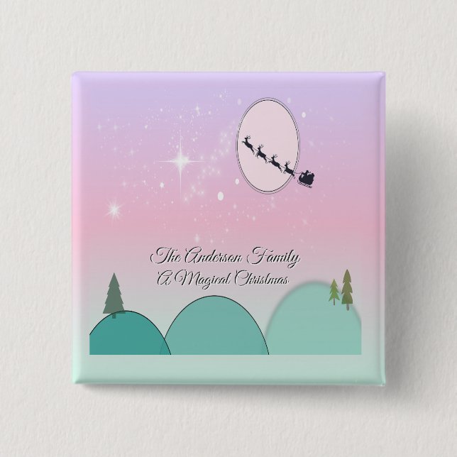 Moonlit Pastel Holiday Dreamscape 15 Cm Square Badge (Front)
