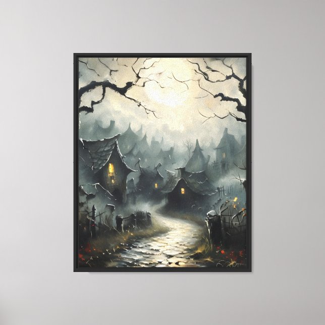 Moonlit Path Through the Woods Canvas Print (Front)