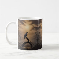 Moonlit Perch: A Solitary Bird in Twilight