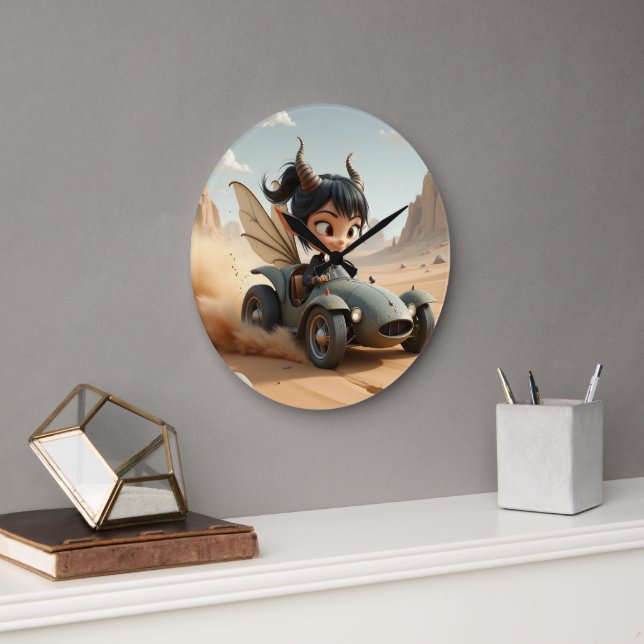 Moonlit Pixie of the Wandering Dunes.  Large Clock (Office)