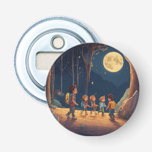 Moonlit Playtime Button Bottle Opener