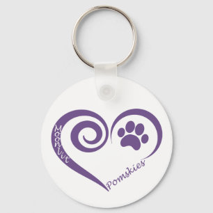 Moonlit Pomsky Keyring