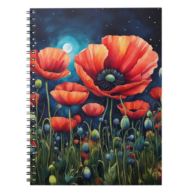 Moonlit Poppies Notebook (Front)