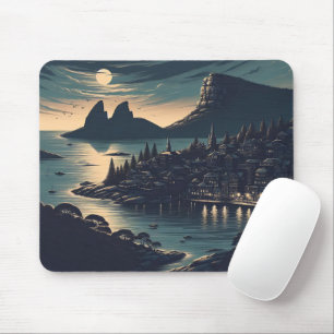Moonlit Port Mouse Pad