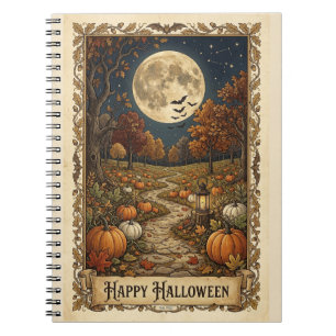 Moonlit Pumpkin Path Halloween Harvest Notebook