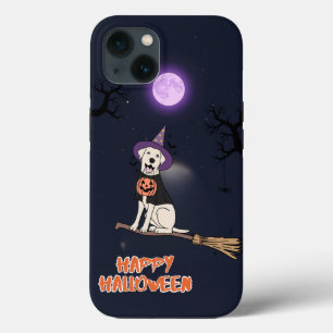 Moonlit Pup – Halloween Dog in Witch Hat iPhone 13 Case