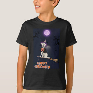 Moonlit Pup – Halloween Dog in Witch Hat T-Shirt