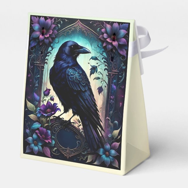 Moonlit Raven | Gothic Floral Wedding Suite.  Favour Box (Back Side)