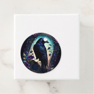 Moonlit Raven Gothic Floral Wedding Suite. Favour Tags