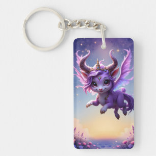 Moonlit Realm Guardian – Violet Dreamling. Key Ring