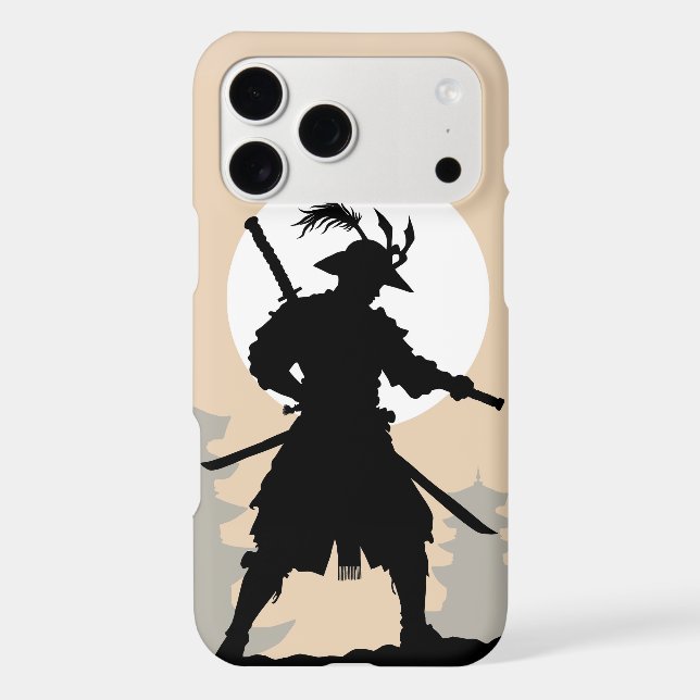 Moonlit resolve - samurai warrior shadow PhoneCase (Back)