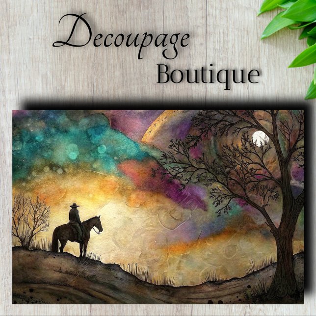 Moonlit Rider Decoupage Tissue Paper (Moonlit Rider Decoupage Tissue Paper)